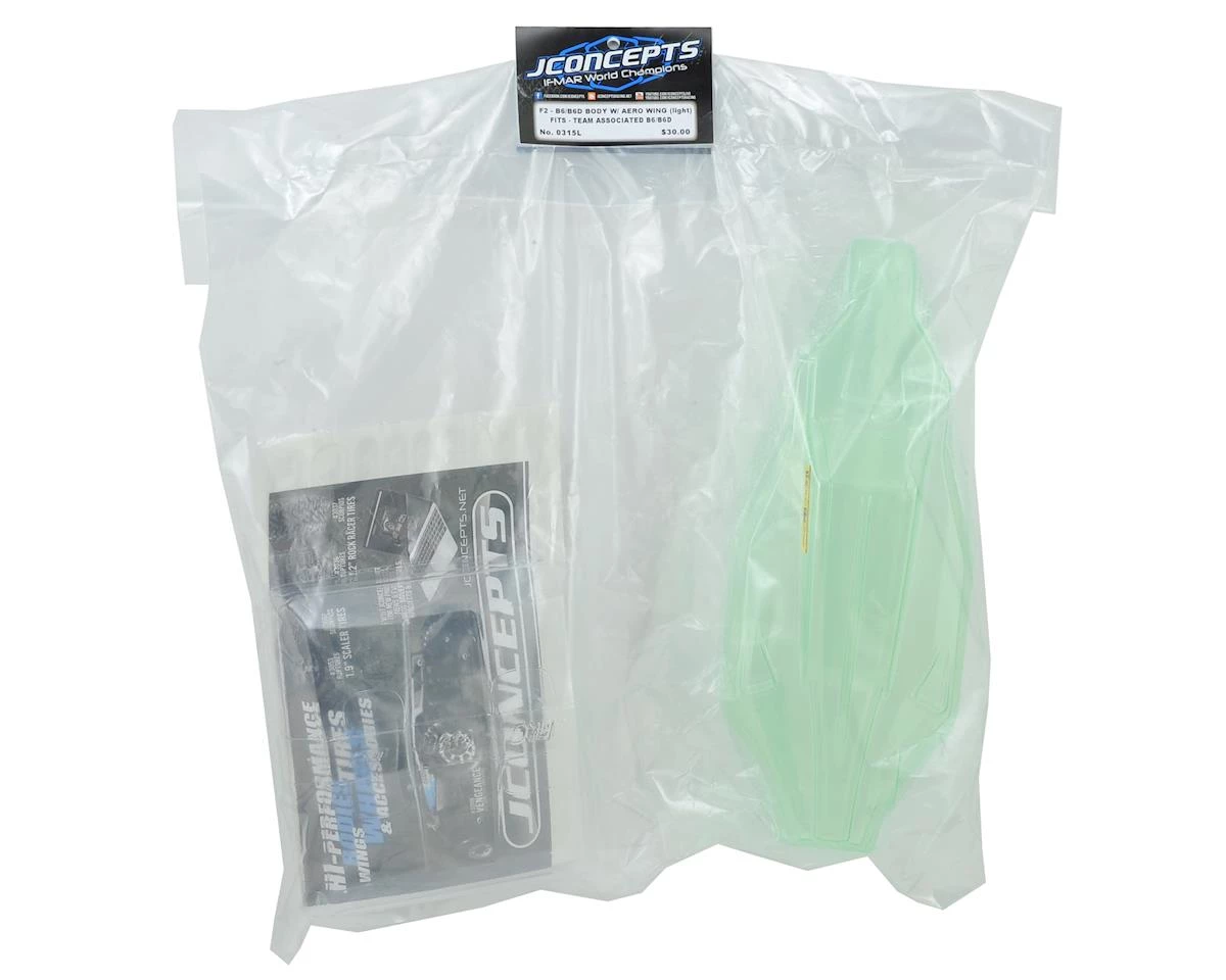 JConcepts B6/B6D "F2" Body w/6.5" Aero Wing (Clear) (Light Weight) 2 JConcepts B6/B6D "F2" Body w/6.5" Aero Wing (Clear) (Light Weight) - Image 2