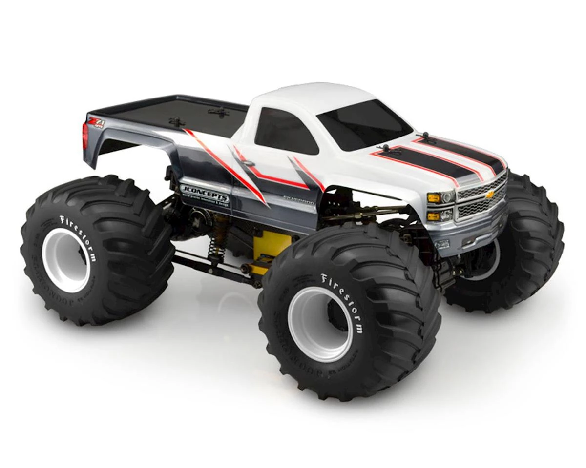 JConcepts 2014 Chevy 1500 Monster Truck Body (Clear) (Single Cab) 1 JConcepts 2014 Chevy 1500 Monster Truck Body (Clear) (Single Cab)