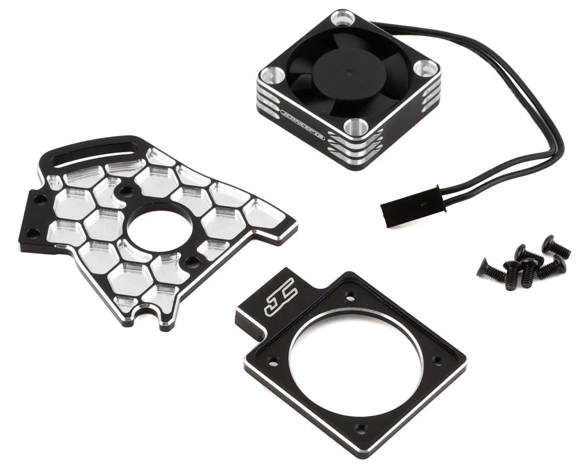 JConcepts Slash 4x4/Rustler 4x4 Aluminum Fan & Honeycomb Motor Plate Set 1 JConcepts Slash 4x4/Rustler 4x4 Aluminum Fan & Honeycomb Motor Plate Set