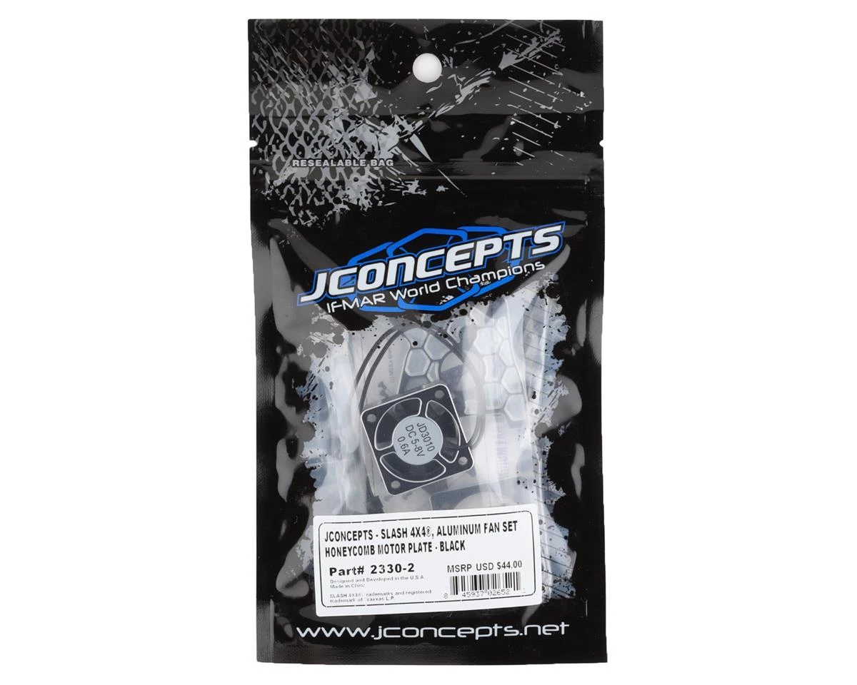 JConcepts Slash 4x4/Rustler 4x4 Aluminum Fan & Honeycomb Motor Plate Set 2 JConcepts Slash 4x4/Rustler 4x4 Aluminum Fan & Honeycomb Motor Plate Set - Image 2