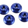 JConcepts 4mm Large Flange Serrated Locking Wheel Nut Set (4) (Blue)