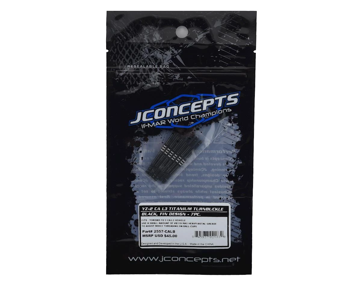 JConcepts Yokomo YZ-2 CAL3 Fin Titanium Turnbuckle (Black) (6) 2 JConcepts Yokomo YZ-2 CAL3 Fin Titanium Turnbuckle (Black) (6) - Image 2