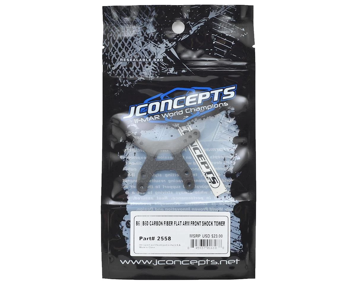 JConcepts B6 Carbon Fiber "Flat" Front Shock Tower 2 JConcepts B6 Carbon Fiber "Flat" Front Shock Tower - Image 2