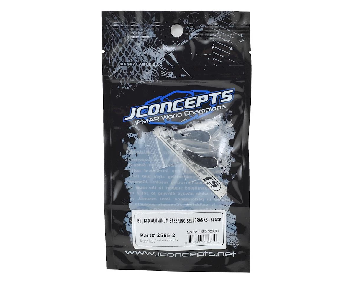 JConcepts B6/B6D Aluminum Steering Bellcrank (Black) 2 JConcepts B6/B6D Aluminum Steering Bellcrank (Black) - Image 2