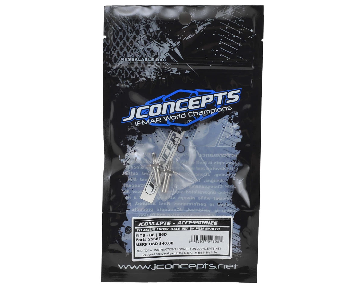 JConcepts B6/B6D Titanium Front Axle Set 2 JConcepts B6/B6D Titanium Front Axle Set - Image 2