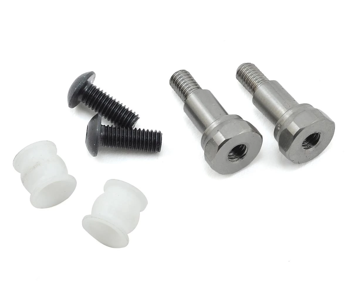 JConcepts B6/B6D Fin Short Titanium Shock Standoffs w/Bushing (Front) 1 JConcepts B6/B6D Fin Short Titanium Shock Standoffs w/Bushing (Front)