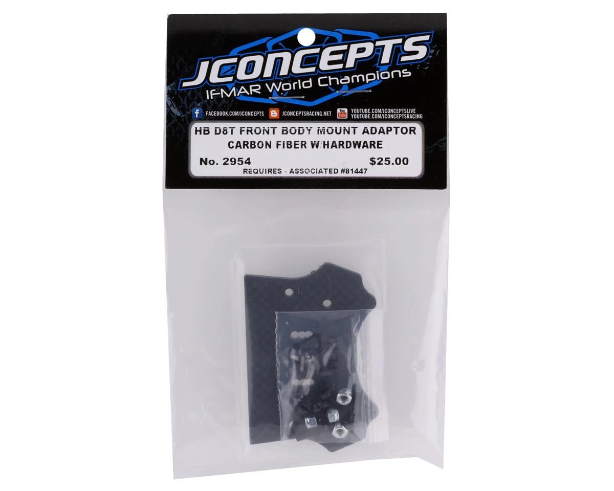 JConcepts HB D8T Evo 3 F2 Carbon Fiber Truggy Body Mount Adaptor 2 JConcepts HB D8T Evo 3 F2 Carbon Fiber Truggy Body Mount Adaptor - Image 2