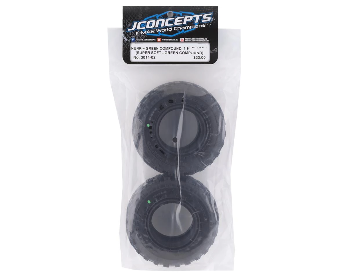 JConcepts Hunk Scale Country 1.9" Class 1 Crawler Tires (2) (3.93") (Green) 2 JConcepts Hunk Scale Country 1.9" Class 1 Crawler Tires (2) (3.93") (Green) - Image 2