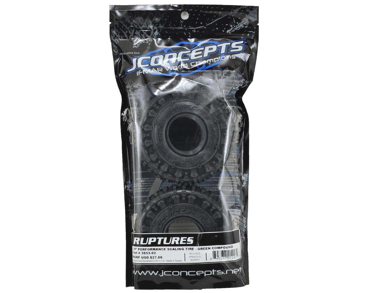 JConcepts Ruptures 1.9" Rock Crawler Tires (2) (Green) 2 JConcepts Ruptures 1.9" Rock Crawler Tires (2) (Green) - Image 2
