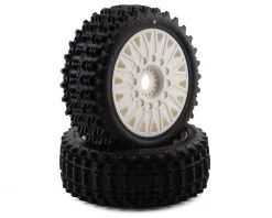 JConcepts Magma Pre-Mounted 1/8 Buggy Tires w/Cheetah Wheel (White) (2) (Yellow)