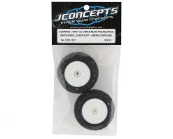 JConcepts Mini-B/Mini-T 2.0 Scorpios Pre-Mounted Rear Tires (White) (2) (Green) -Deals JConcepts  Store jco3100 1221 2