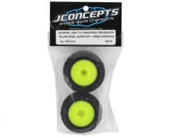 JConcepts Mini-B/Mini-T 2.0 Scorpios Pre-Mounted Rear Tires (Yellow) (2) (Green) -Deals JConcepts  Store jco3100 2221 2