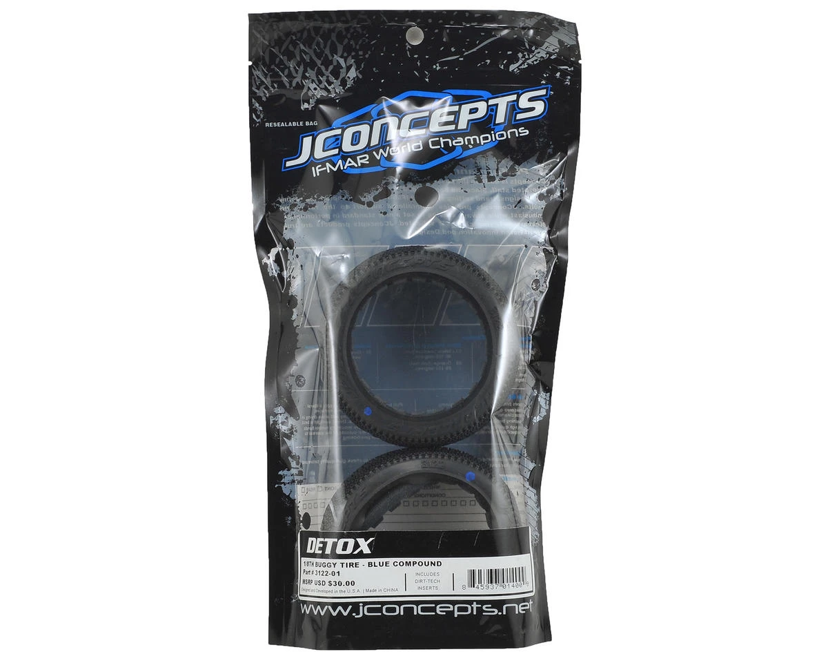 JConcepts Detox 1/8 Buggy Tires (2) (Blue) 2 JConcepts Detox 1/8 Buggy Tires (2) (Blue) - Image 2