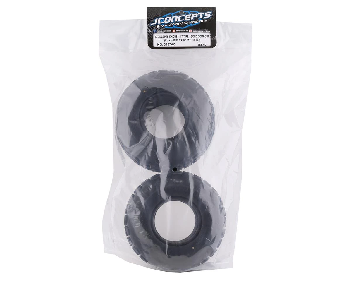 JConcepts Knobs 2.6" Monster Truck Tires (2) (Gold) 2 JConcepts Knobs 2.6" Monster Truck Tires (2) (Gold) - Image 2