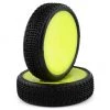 JConcepts Fuzz Bite LP 2.2 Mounted 2WD Front Buggy Tire (Yellow) (2) (Pink) (Carpet) w/12mm Hex