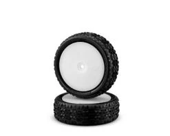 JConcepts Swagger 2.2" Mounted 4WD Front Buggy Carpet Tires (White) (2) (Pink) w/12mm Hex