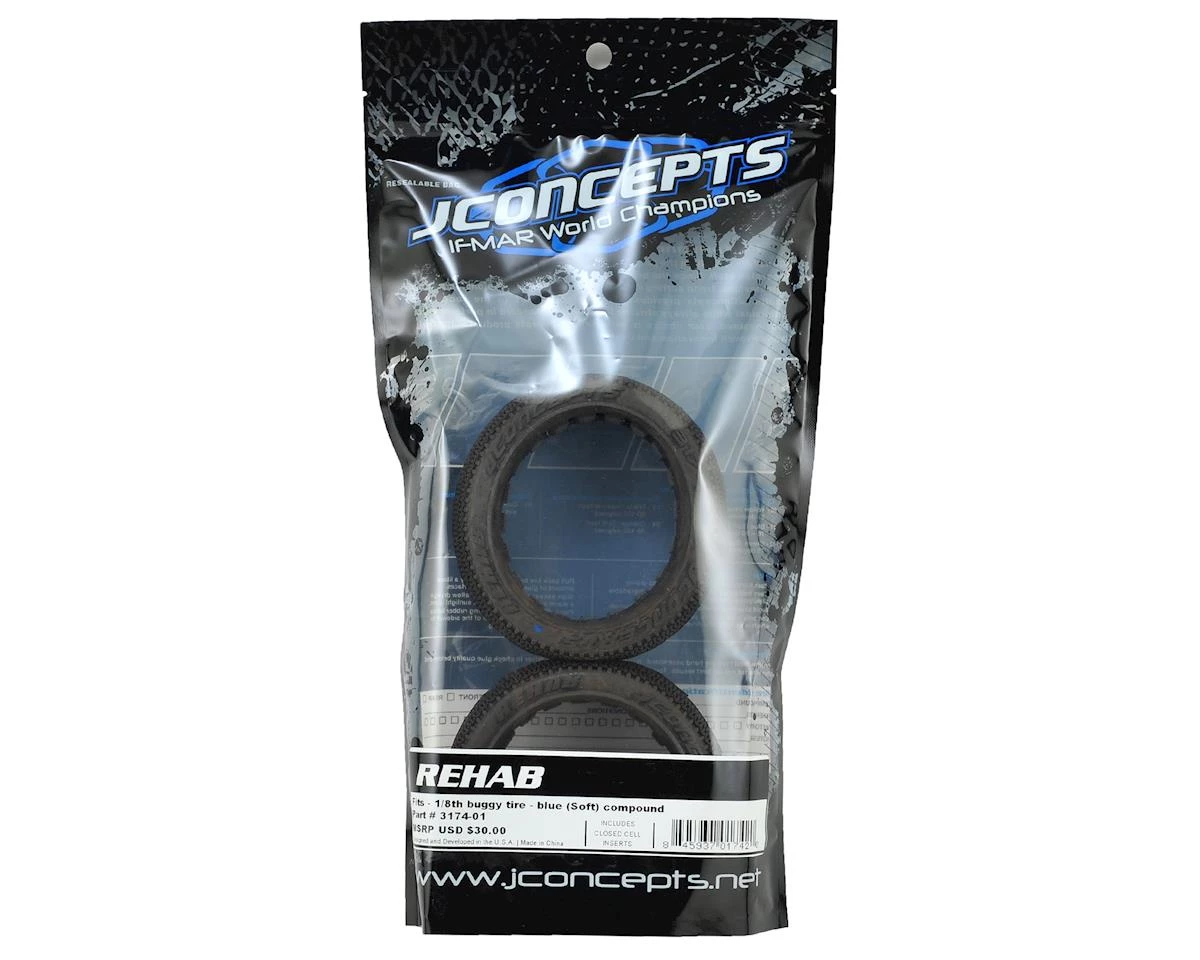 JConcepts Rehab 1/8th Buggy Tires (2) (Blue) 2 JConcepts Rehab 1/8th Buggy Tires (2) (Blue) - Image 2