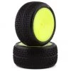 JConcepts Twin Pins 2.2" Pre-Mounted Rear Buggy Carpet Tires (Yellow) (2) (Pink) w/12mm Hex