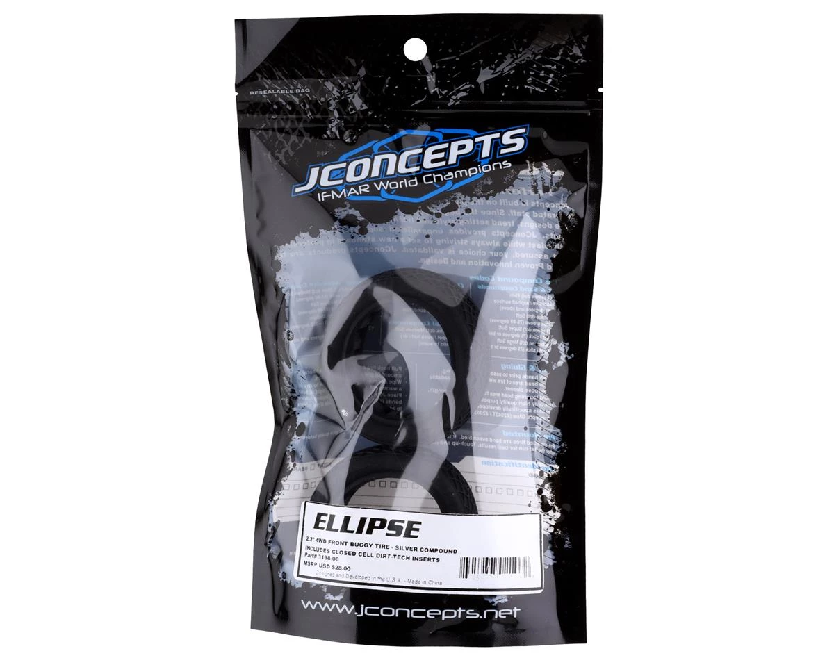 JConcepts Ellipse 2.2" 4WD Front Buggy Tires (2) (Silver) 2 JConcepts Ellipse 2.2" 4WD Front Buggy Tires (2) (Silver) - Image 2