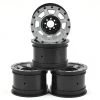JConcepts Vengeance 2.2 Rock Crawler Wheels (4) (Black/Chrome) w/Caps & Adapters