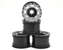JConcepts Vengeance 2.2 Rock Crawler Wheels (4) (Black/Chrome) w/Caps & Adapters