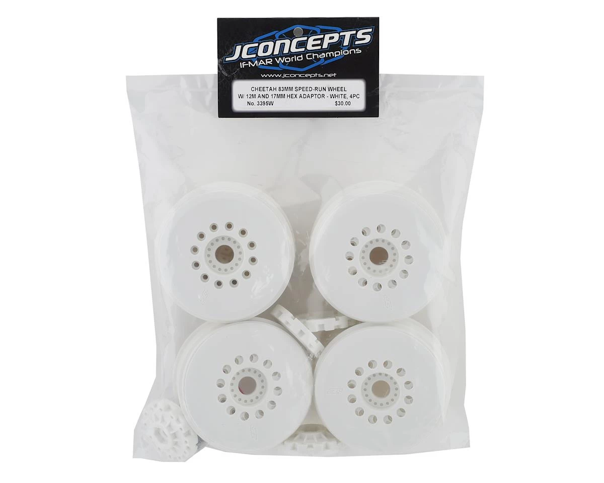 JConcepts Cheetah 83mm Speed-Run w/Removable Hex (White) (4) 5 JConcepts Cheetah 83mm Speed-Run w/Removable Hex (White) (4) - Image 5