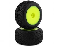 JConcepts Mini-B/Mini-T 2.0 Ellipse Pre-Mounted Rear Tires (Yellow) (2) (Green)
