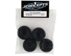 JConcepts Tusk 1.0" Pre-Mounted Tires w/Hazard Wheel (Black) (4) (Gold) w/7mm Hex -Deals JConcepts  Store jco4023 3594 3